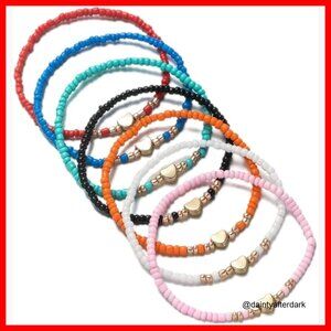 Handmade Multi-layered Seed Bead Bracelet Stackable Elastic Stretch
